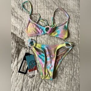Tie dye blackbough bikini size xs